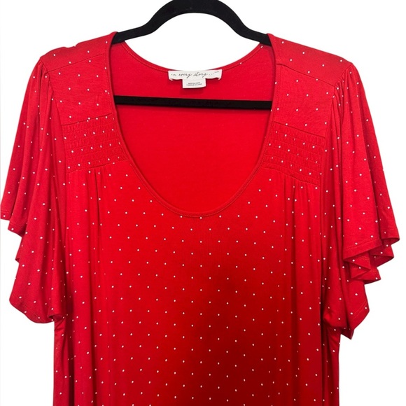 In Every Story Polka Dot Shirt Dress Red - Picture 3 of 10